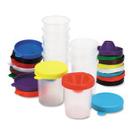 Creativity Street No-Spill Paint Cups, Assorted Color Lids/Cear Cups, 10/Set (CKC5100) View Product Image