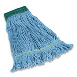 Coastwide Professional Looped-End Wet Mop Head, Cotton/Rayon/Polyester Blend, Medium, 5" Headband, Blue (CWZ24420783) View Product Image