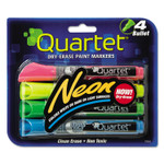 Quartet Neon Dry Erase Marker Set, Broad Bullet Tip, Assorted Colors, 4/Set (QRT79551) View Product Image