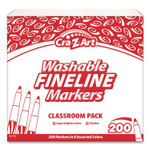 Cra-Z-Art Washable Fineline Markers Classpack, Fine Bullet Tip, Eight Assorted Colors, 200/Set View Product Image