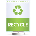 Deflecto Swivel Sign Holder - Support 8.50" x 11" Media - Vertical - 12" Height x 8.6" Width x 1.9" Depth - Plastic - Silver, Green Tint, Clear Product Image 