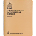 Dome Bookkeeping Record Book - 128 Sheet(s) - Wire Bound - 8.75" x 11.25" Sheet Size - White Sheet(s) - Beige Cover - (DOM612) Product Image 