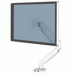 Fellowes Platinum Series Single Monitor Arm, For 27" Monitors, 360 deg Rotation, 45 deg Tilt, 180 deg Pan, White, Supports 20 lb View Product Image