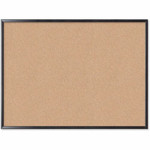 U Brands Cork Bulletin Board - 36" Board Height x 48" Board Width - Natural Cork Surface - Self-healing, Durable, Mounting System, Tackable, Sturdy - Black Wood Frame Product Image 
