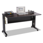 Safco Mobile Computer Desk with Reversible Top, 53.5" x 28" x 30", Mahogany/Medium Oak/Black (SAF1933) View Product Image