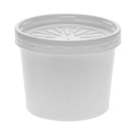 Pactiv Evergreen Paper Round Food Container and Lid Combo, 12 oz, 3.75" Diameter x 3h", White, 250/Carton View Product Image