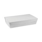 Pactiv Evergreen EarthChoice OneBox Paper Box, 55 oz, 9 x 4.85 x 2, White, 100/Carton (PCTNOB02W) View Product Image