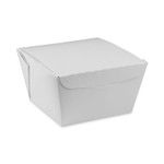 Pactiv Evergreen EarthChoice OneBox Paper Box, 37 oz, 4.5 x 4.5 x 2.5, White, 312/Carton (PCTNOB01W) View Product Image