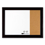 Quartet Home Decor Magnetic Combo Dry Erase Board with Cork Board on Side, 23 x 17, Tan/White Surface, Black Wood Frame (QRT79283) View Product Image