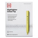 Pen Style Chisel Tip Highlighter, Yellow Ink, Chisel Tip, Yellow Barrel, 36/pack View Product Image