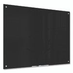 U Brands Black Glass Dry Erase Board, 48" x 36" (Actual Size: 47" x 35"), Black Surface View Product Image