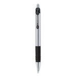 Zebra Z-Grip Metal Ballpoint Pen, Retractable, Medium 1 mm, Black Ink, Silver/Black Barrel, 12/Pack (ZEB27010) View Product Image