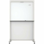 Quartet Motion Dual-Track Mobile Magnetic Dry-Erase Easel - 40" (3.3 ft) Width x 68" (5.7 ft) Height - White Painted Steel Surface - White Aluminum, Aluminum Frame - Rectangle - Horizontal Product Image 