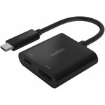 Belkin USB-C to HDMI + Charge Adapter - 1 x Type C USB Male - 1 x HDMI Digital Audio/Video Female, 1 x USB Type C Power Female - 3840 x 2160 Supported Product Image 