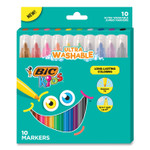 BIC Kids Ultra Washable Jumbo Markers, Medium Bullet Tip, Assorted Colors, 10/Pack (BICBKCMJ10AST) View Product Image
