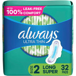 Always Flexi-Wing Ultra Thin Pads - With Wings - Super - Anti-leak, Absorbent, Odor-absorbing Product Image 