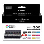 Canon 4192C007 (PFI-300) Ink, Matte Black/Photo Black/Gray/Cyan/Photo Cyan/Red/Magenta/Photo Magenta/Yellow/CO, 10/Pack View Product Image