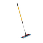 Rubbermaid Commercial Adaptable Flat Mop Kit, 19.5 x 5.5 Blue Microfiber Head, 48" to 72" Yellow Aluminum Handle (RCP2132426) View Product Image