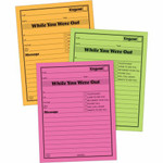 Adams Neon While You Were Out Message Pads - 50 Sheet(s) - Gummed - 4" x 5" Sheet Size - Assorted - Assorted Sheet(s) Product Image 