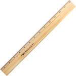 Acme United Corporation Wood Ruler, Scaled 1/16ths, Brass Edge, 18"L, Natural (ACM05018) Product Image 