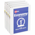 Avery Economy View Binder - 1" Binder Capacity - Statement - 5 1/2" x 8 1/2" Sheet Size - 175 Sheet Capacity - 3 Ring(s) - (AVE05806BD) Product Image 