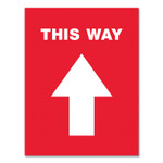 Avery Social Distancing Floor Decals, 8.5 x 11, This Way, Red Face, White Graphics, 5/Pack View Product Image