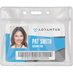 Advantus Vinyl ID Badge Holders - Support 3.50" x 2.50" Media - Horizontal - Vinyl - Clear - Durable Product Image 