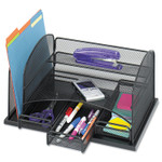 Safco Onyx Organizer with 3 Drawers, 6 Compartments, Steel, 16 x 11.5 x 8.25, Black (SAF3252BL) View Product Image