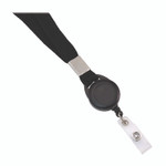 Advantus Breakaway Badge Reel with Lanyard, Extends 30", Black/White, 12/Pack View Product Image