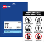 Avery Surface Safe PREVENT GERMS Wall Decals - Print/Message "Prevents Germs from Spreading" - 7" Width x 10" Height Product Image 