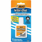 BIC Quick Dry Correction Fluid, White - Foam Brush Applicator - 20 mL - White - Quick Drying, Spill Resistant Product Image 