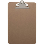 Business Source Mini Clipboard with Standard Metal Clip - Standard - 6" x 9" Sheet Size - Hardboard - Brown - (BSN16506) Product Image 