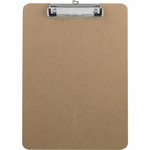 Business Source Flat Clip Clipboard - 9" x 12 1/2" Sheet Size - Hardboard - Brown - (BSN16508) Product Image 