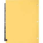 Business Source Black Leather Tab Indexes, A-Z, 8-1/2"x11", 25/ST, Buff (BSN01181) View Product Image