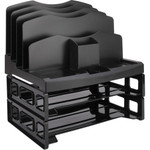 Business Source Smart Sorter Letter Tray/Organizer - 9 Compartment(s) - 14" Height x 13.12" Width x 9.88" Depth - Desktop - Black Product Image 
