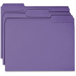 Business Source 1/3 Tab Cut Recycled Top Tab File Folder - 11 pt. - Purple - 10% Recycled Product Image 