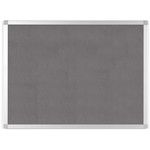MasterVision Ayda Fabric 24"W Bulletin Board - Gray Fabric Surface - Robust, Tackable, Sleek Style - 0.5" Height x 24" Width Product Image 