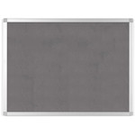 MasterVision Ayda Fabric 36"W Bulletin Board - Gray Fabric Surface - Robust, Tackable, Sleek Style - 0.5" Height x 36" Width Product Image 