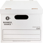 Business Source Storage File Boxes, Ltr/Legal,350 lb, 12"x15"x10", 12/CT, WE (BSN42051) View Product Image