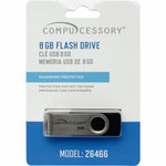 Compucessory Password Protected USB Flash Drives - 8 GB - USB 2.0 - 12 MB/s Read Speed - 5 MB/s Write Speed - Aluminum Product Image 