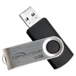 Compucessory Flash Drive, 32GB, No Password Protectn, Black/Silver (CCS91007) View Product Image