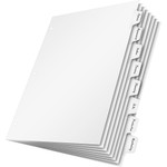 Cardinal Erasable Tab Dividers, 8-Tabs, 11"x8-1/2", 8/Set, White (CRD60806) View Product Image