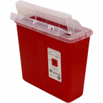 Covidien Sharpstar 5 Quart Sharps Container with Lid - 1.25 gal Capacity - Rectangular - 11" Height x 10.8" Width x 4.8" Depth - Red Product Image 