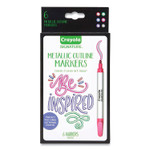 Crayola Signature Metallic Outline Paint Markers, Bullet Tip, Assorted Colors, 6/Pack (CYO586701) View Product Image