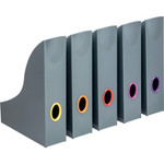 DURABLE VARICOLOR Magazine Rack Set, Gray/Multicolor - 5 pack - Gray, Multicolor Product Image 