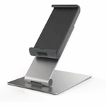 DURABLE Tablet Holder Table - 9.5" Height x 6.1" Width x 7.2" Depth - Steel, Aluminum, Acrylonitrile Butadiene Styrene (ABS) - Silver Product Image 