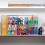 Deflecto Stackable Desk Organizer,Cube,1-Draw,2-Comp,7-1/8"x6"x6",CL (DEF350801) View Product Image