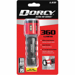 Dorcy Ultra HD Series Twist Flashlight - 360 lm Lumen - 3 x AAA - Battery - Impact Resistant - Black, Red Product Image 