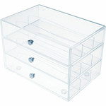 Deflecto 3-Drawer Storage Organizer - 3 Drawer(s) - 7" Height x 10" Width x 6.80" Depth - Clear Product Image 