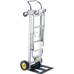 Safco HideAway Convertible Hand Truck - 400 lb Load Capacity - 4 Casters - 6" , 3" Caster Size - Aluminum - 15.50" Width x 43" Depth x 36" Height Product Image 